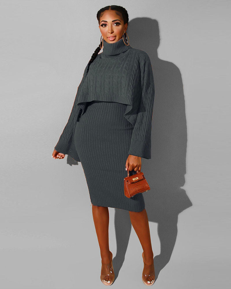 BAILEY 2PC KNIT SWEATER SET Grey