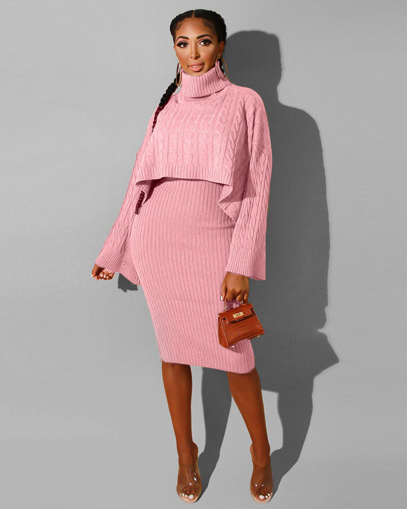 BAILEY 2PC KNIT SWEATER SET Pink