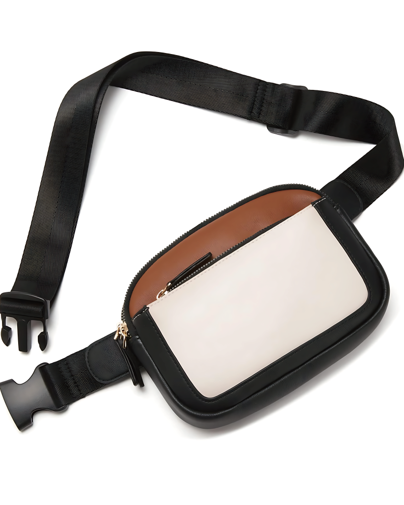 Triple Zip Vegan Leather Sling Bag B_WHITE