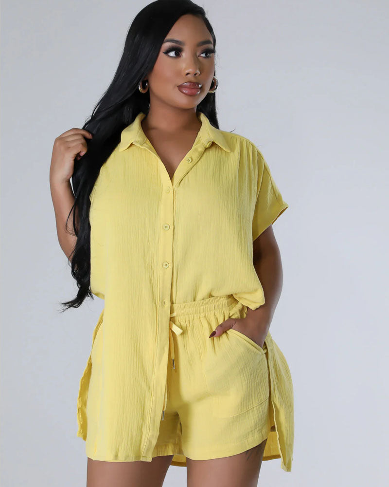Babe Nation Short Set Yellow