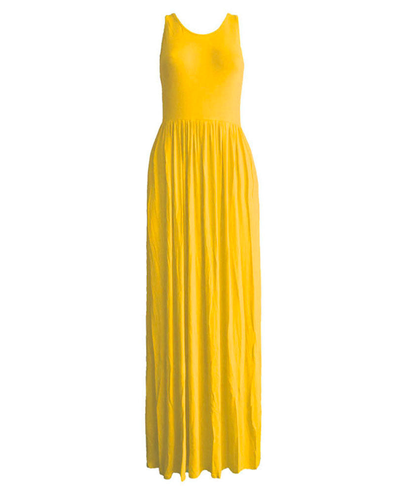 Lily Sleeveless Maxi Dress Yellow