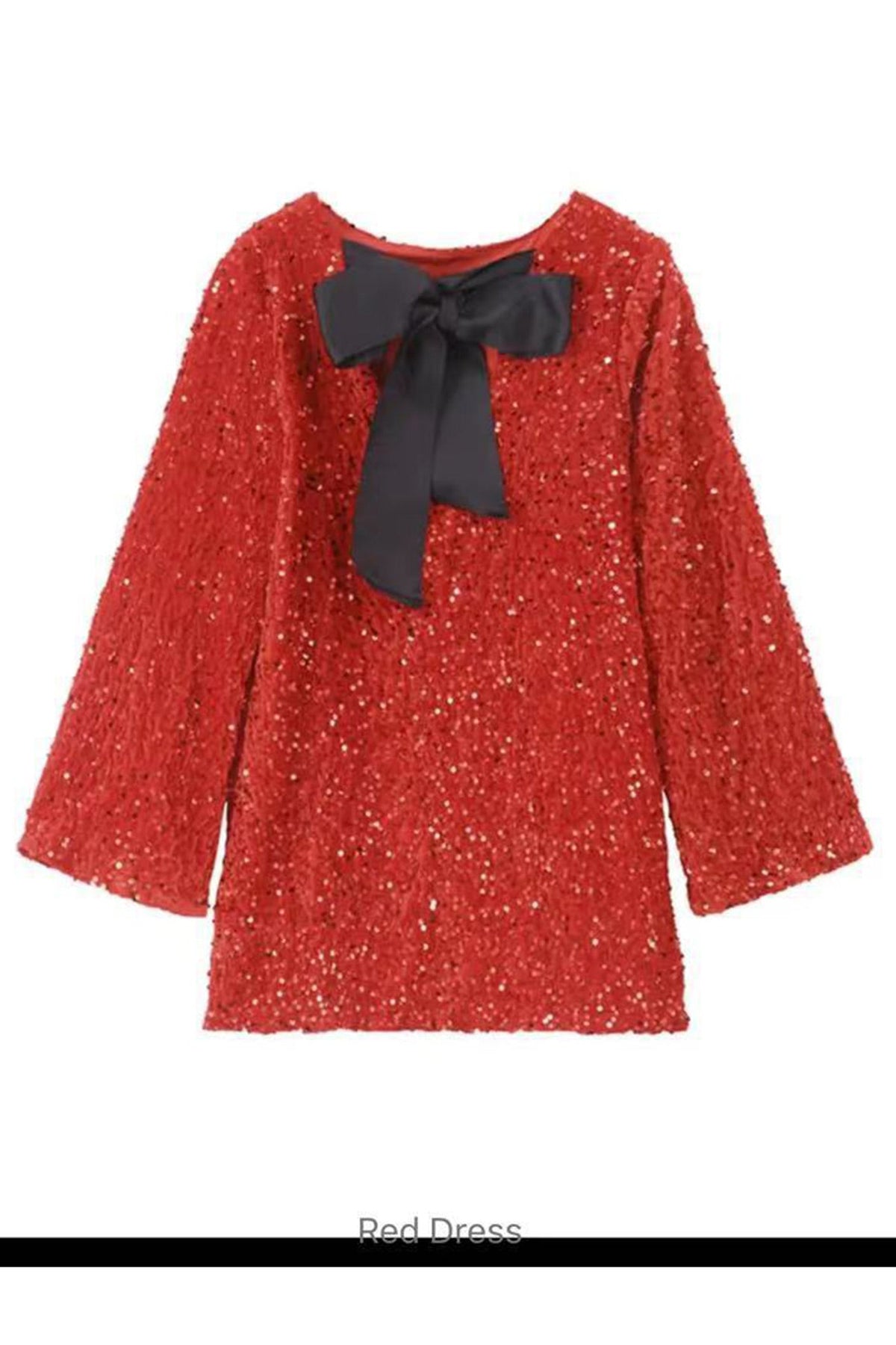 Back Bow Tie Sequin Mini Dress