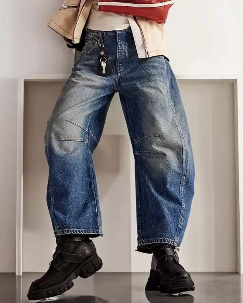 Barrel Jeans Dark Denim Blue