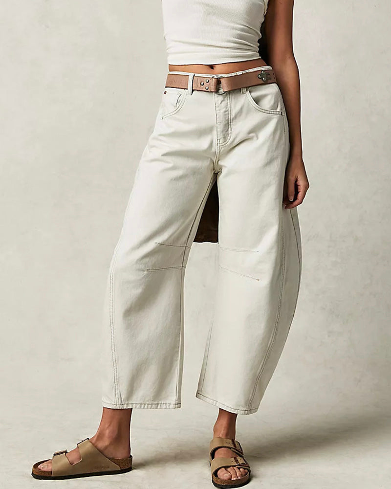 Barrel Jeans White