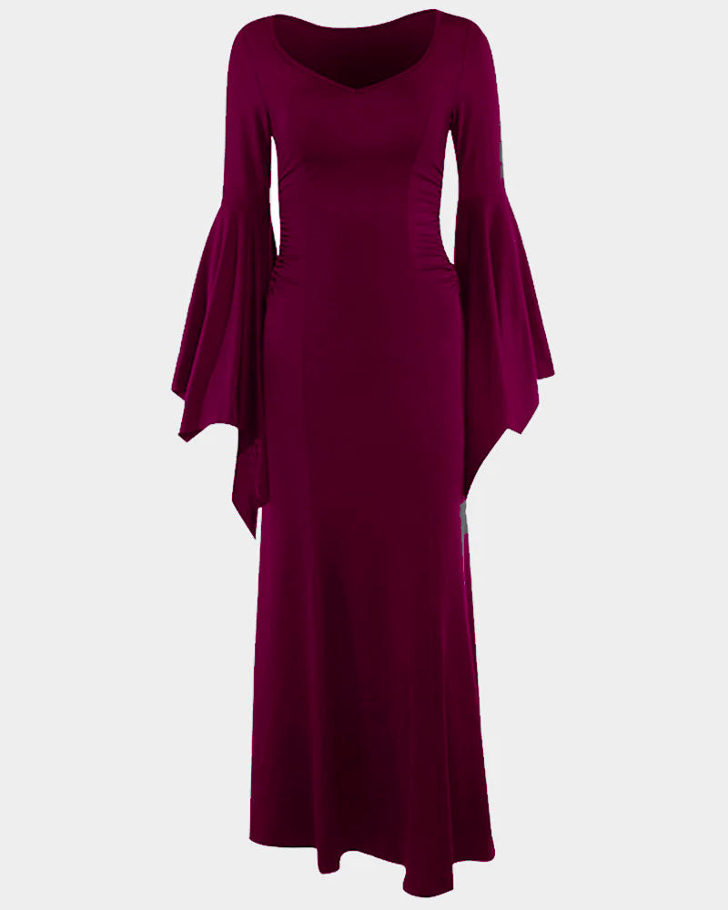 Bat Sleeve Maxi Bodycon Dress