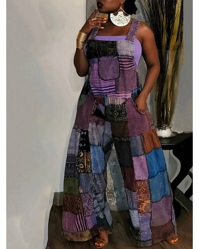 Boho Style Jumpsuit PURPLE