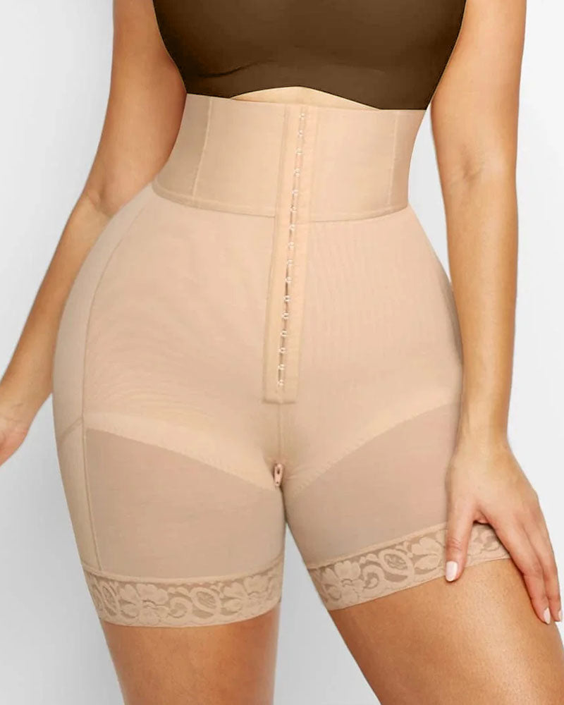 Boned High Waist Tummy Control Shorts Nude