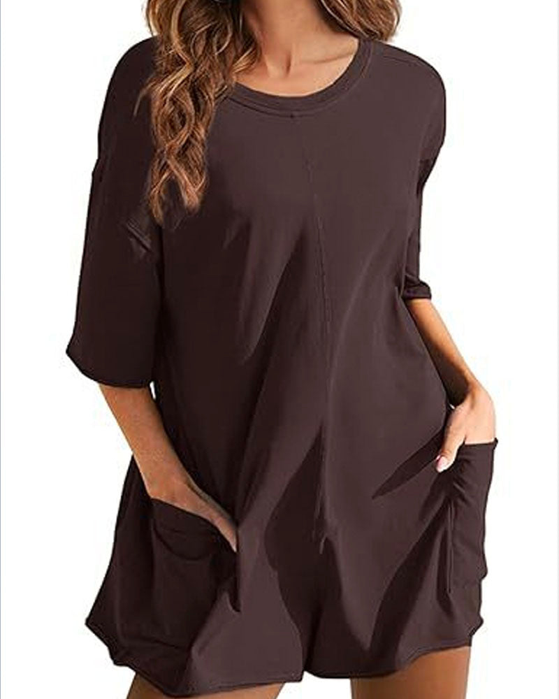 Breezy Chic Zomerse Romper Brown