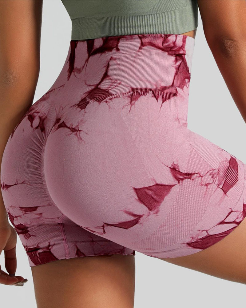 Butt Lifting Gym Shorts Tie-dye-18