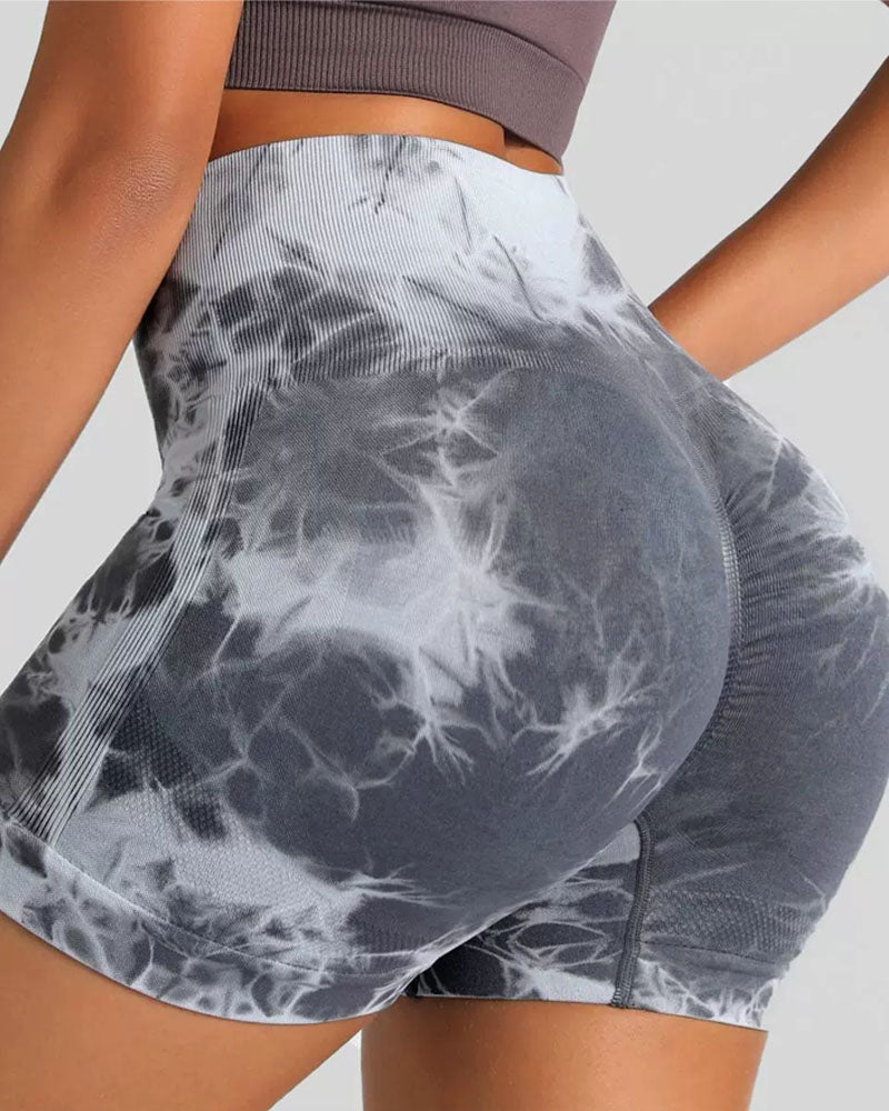 Butt Lifting Gym Shorts Tie-dye-14