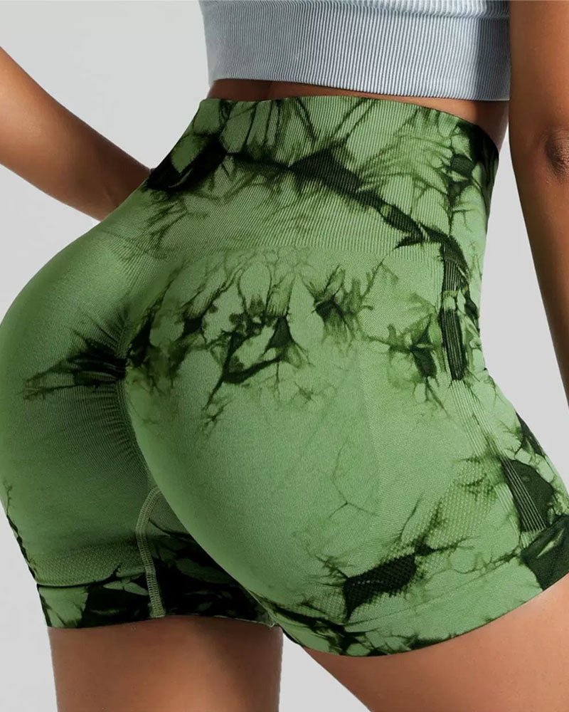 Butt Lifting Gym Shorts Tie-dye-10