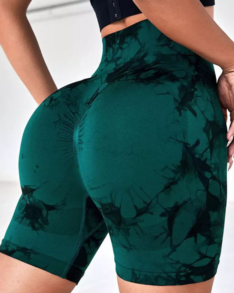Butt Lifting Gym Shorts Tie-dye-7