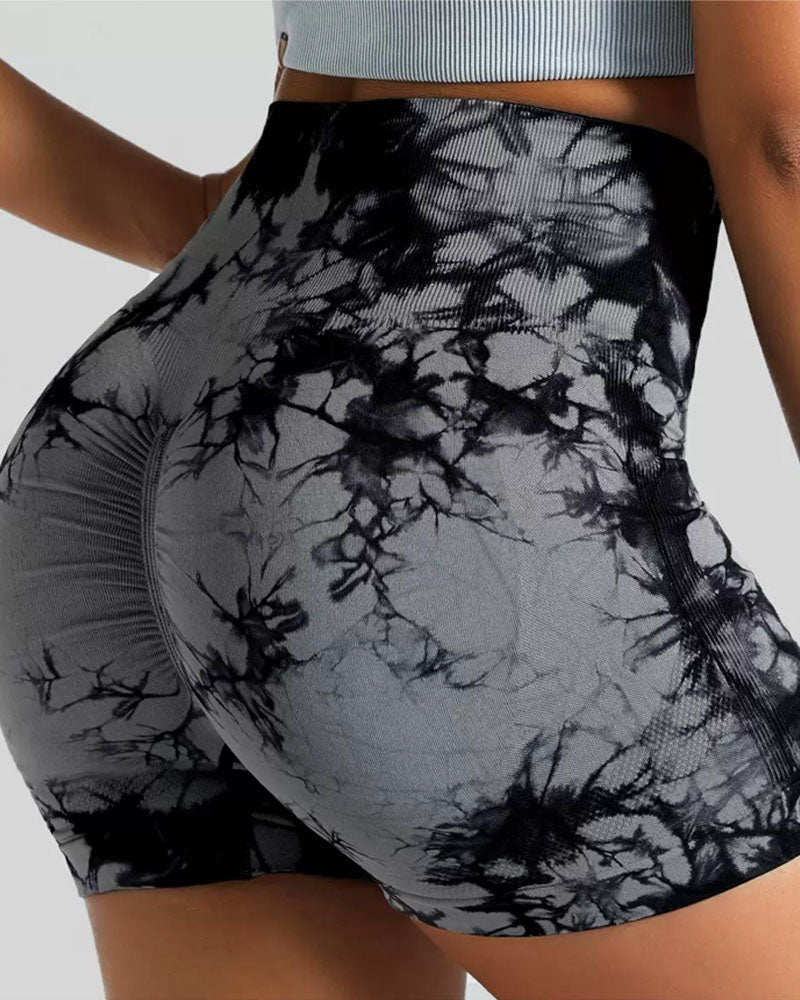 Butt Lifting Gym Shorts Tie-dye-3