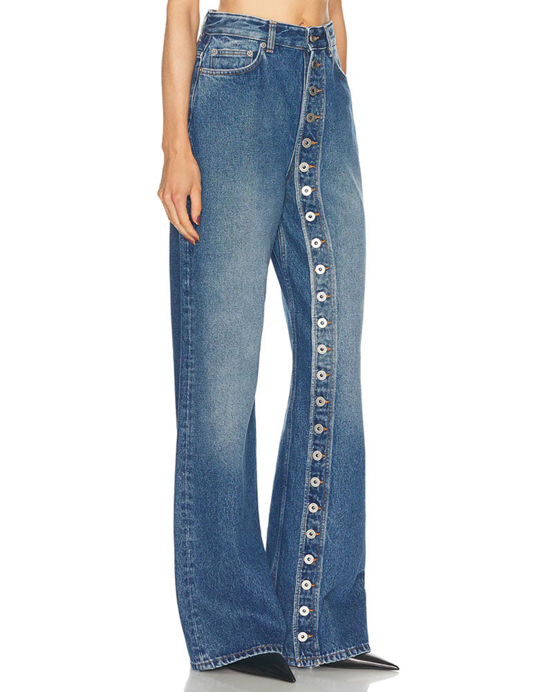 Jean large à boutons