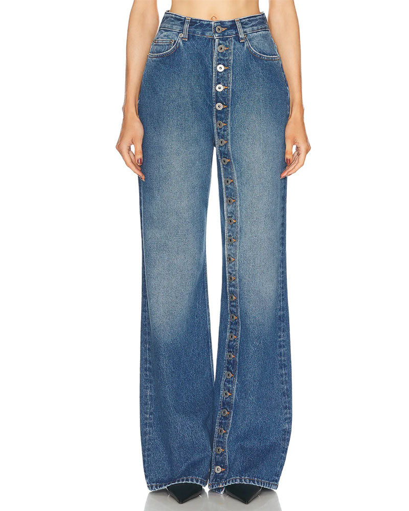 Jean large à boutons