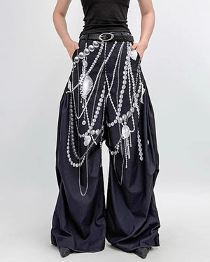 Cassiel Pearl Chain Print Pants