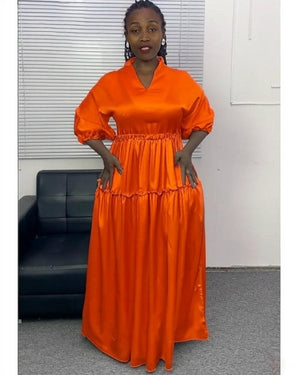 Caught My Eyes Dress Orange