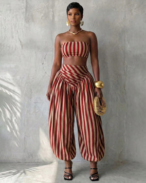 Center Stage Striped Balloon Pant Set