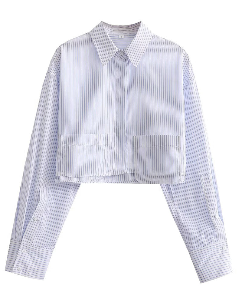 Citrus Edit Cropped Poplin Shirt