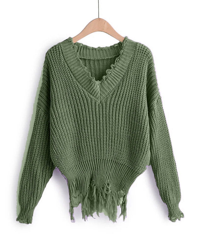 Classy Chic Raw Hem Sweater