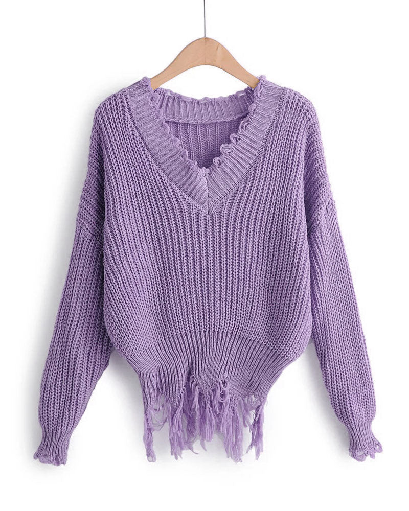 Classy Chic Raw Hem Sweater