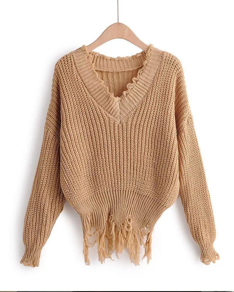 Classy Chic Raw Hem Sweater