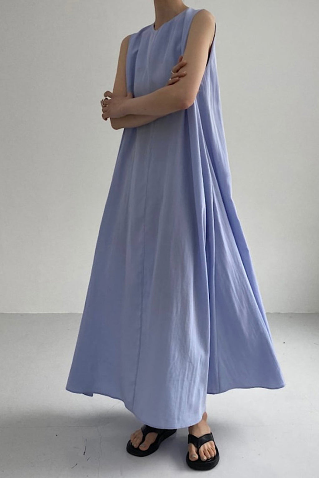 Cotton Loose Pocketed Tank Dress