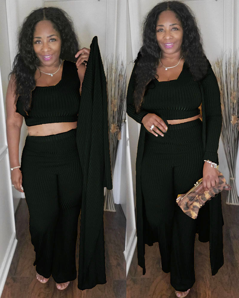 Cover Girl Cardigan Pant Set Black