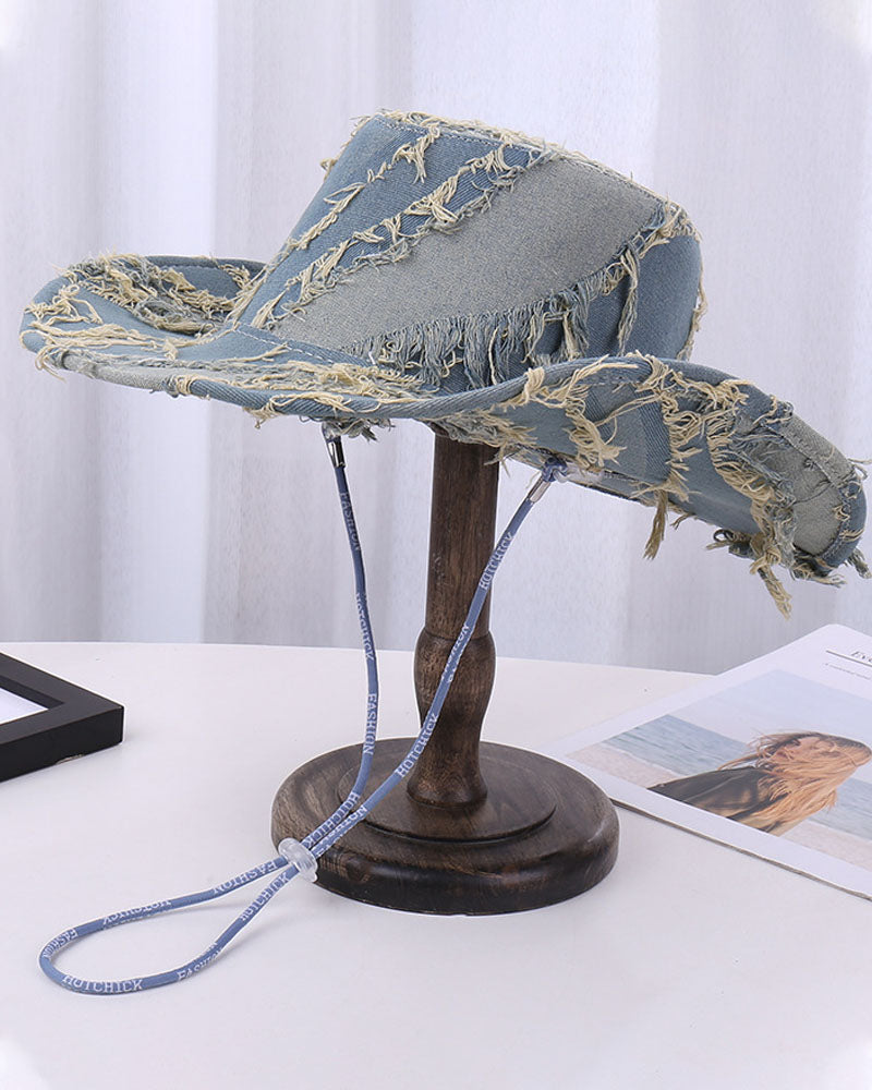 Cowgirl Era Denim Hat Retro Denim