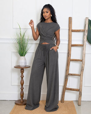 Crosscurrent Linen Wrap Pants Set