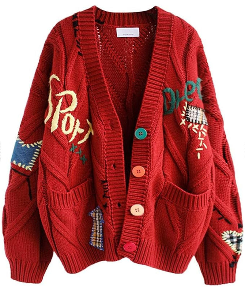 DAVINA CARDIGAN Red L