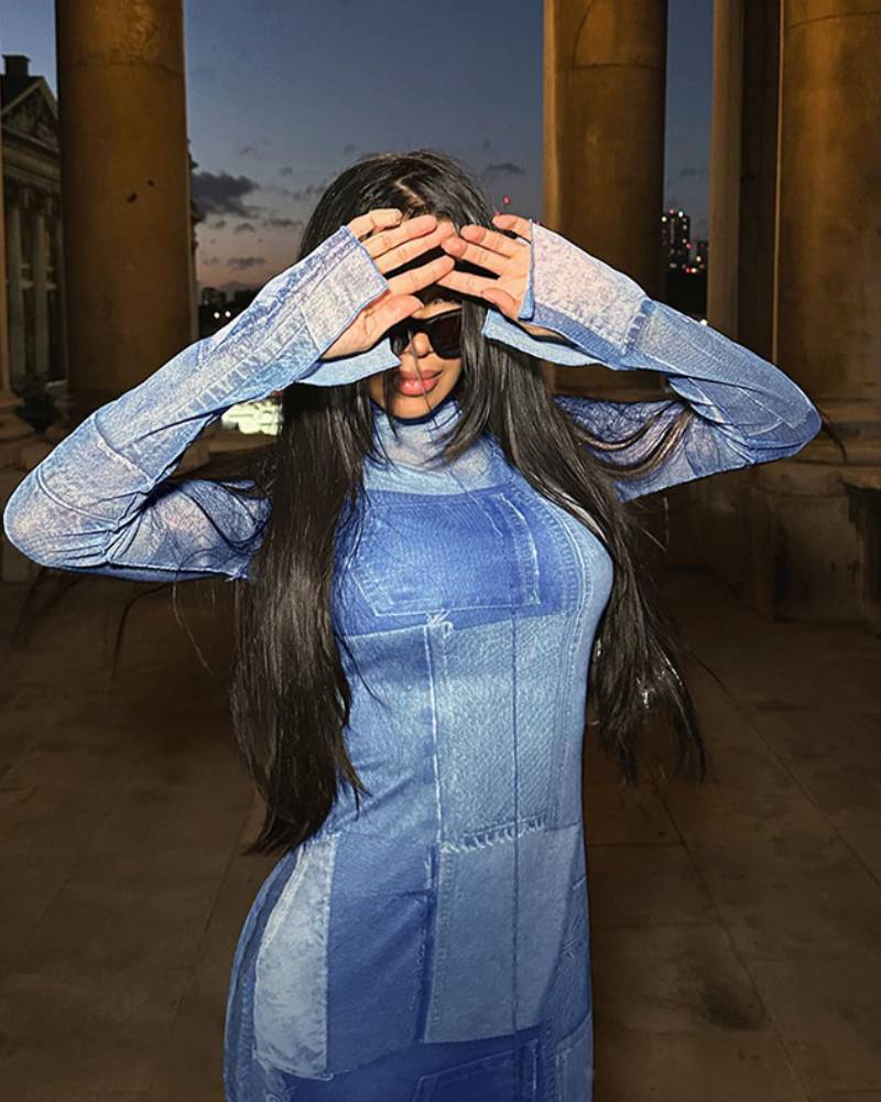 PATCHWORK TULLE DRESS