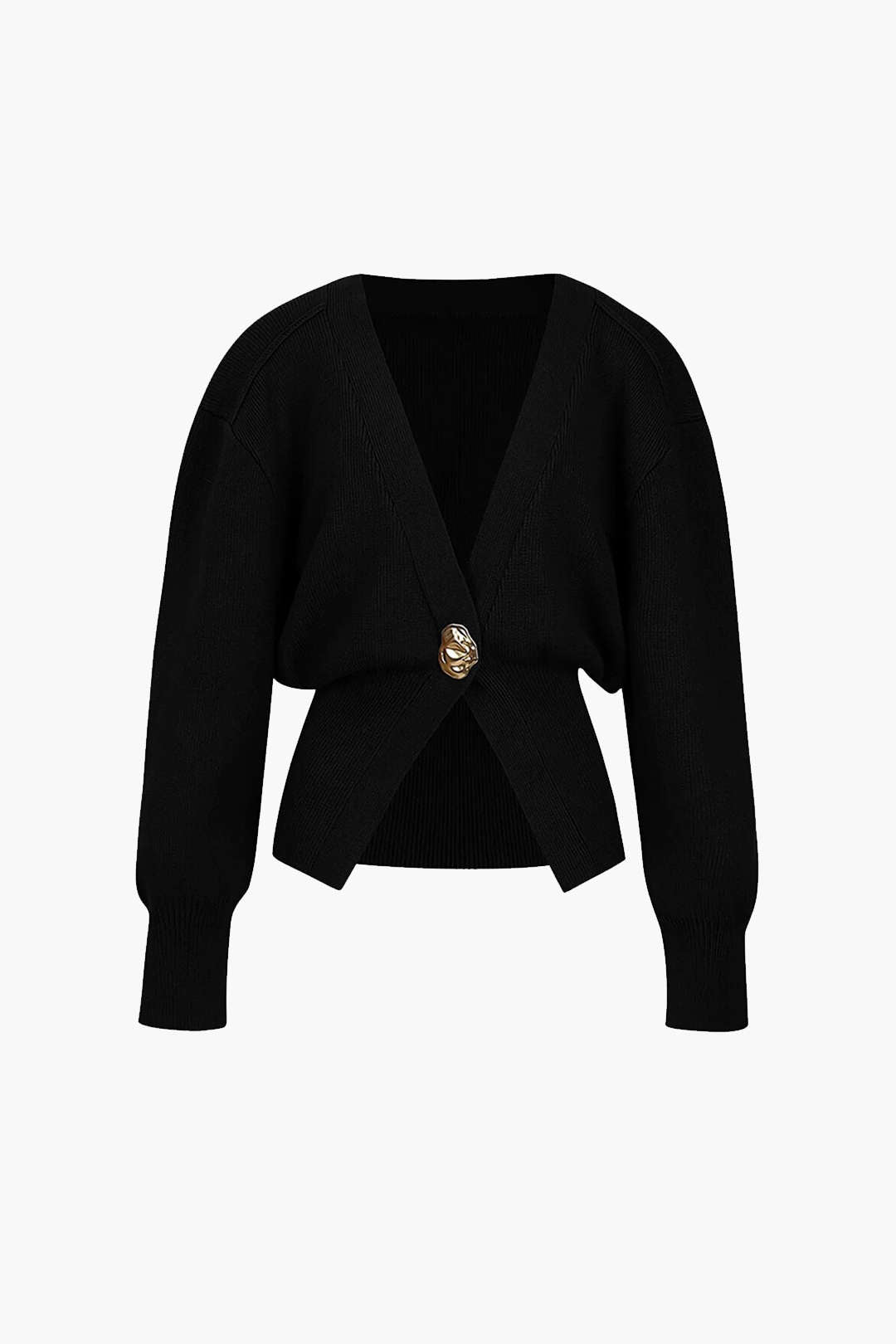 V-neck Sweater Cardigan Black