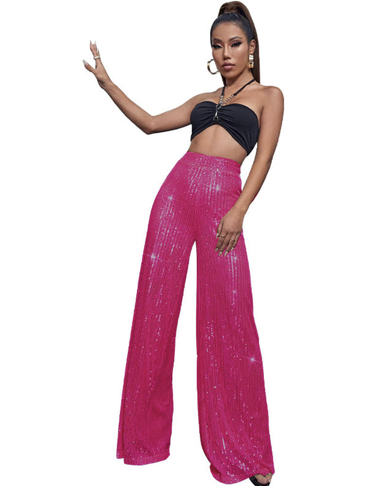 Dazzling Holiday Glitter Pants Dazzling Hot Pink