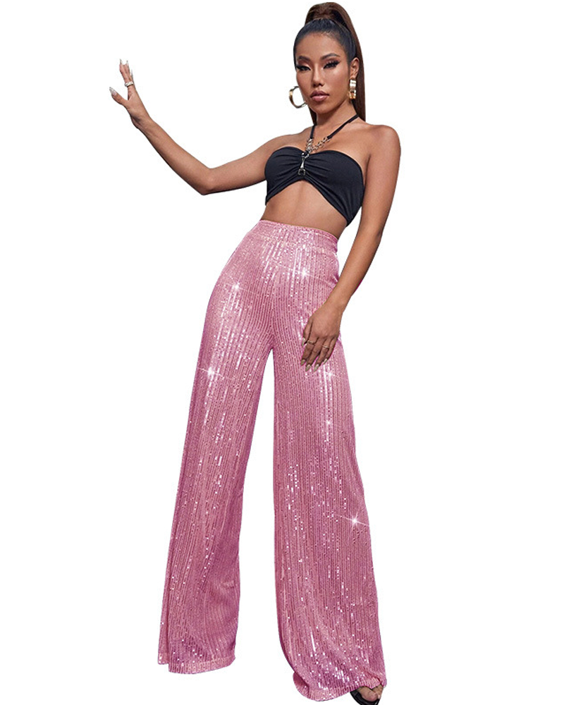 Dazzling Holiday Glitter Pants Dazzling Pink