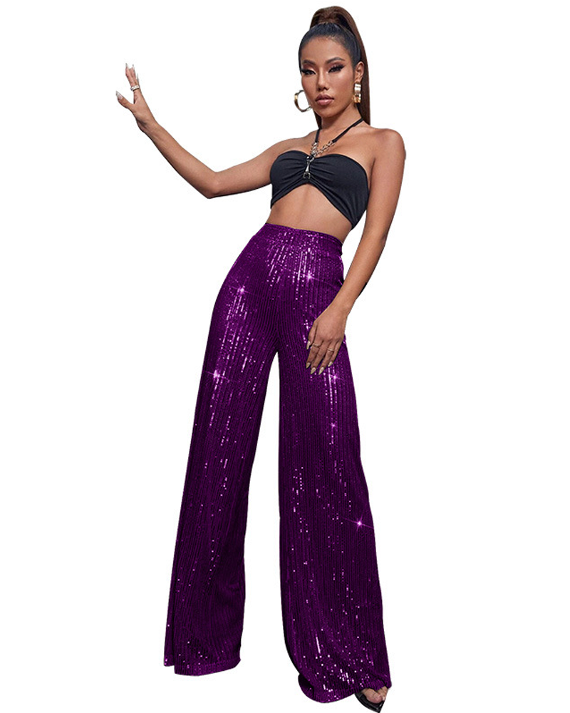 Dazzling Holiday Glitter Pants Dazzling Purple
