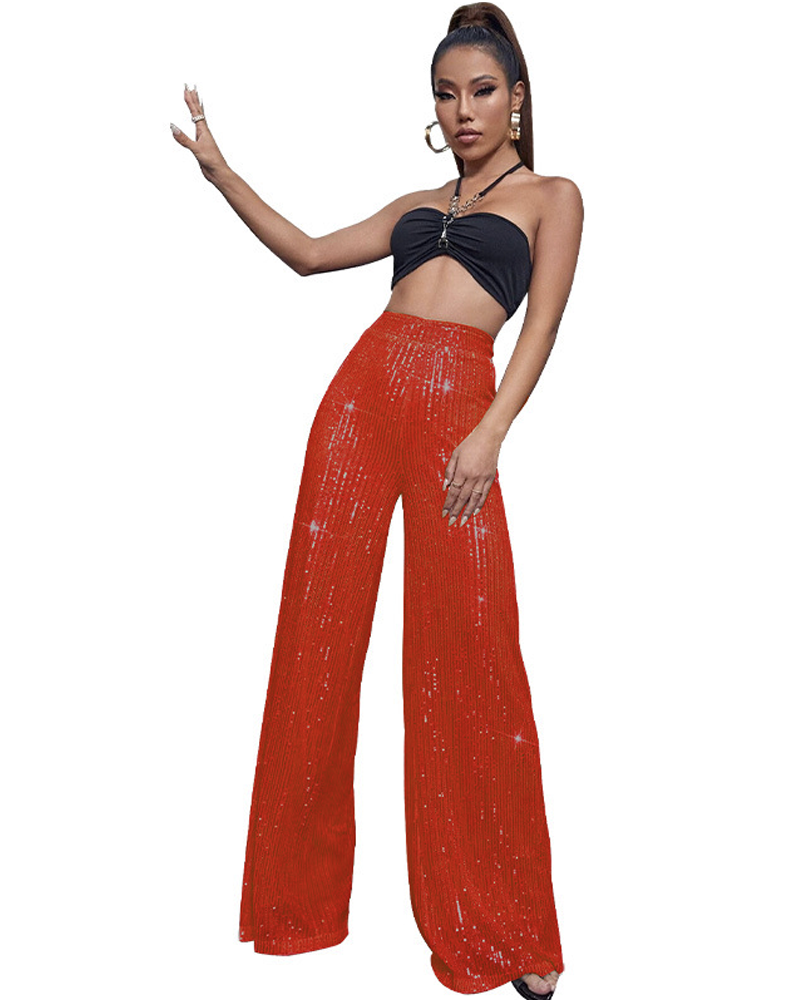 Dazzling Holiday Glitter Pants Dazzling Red