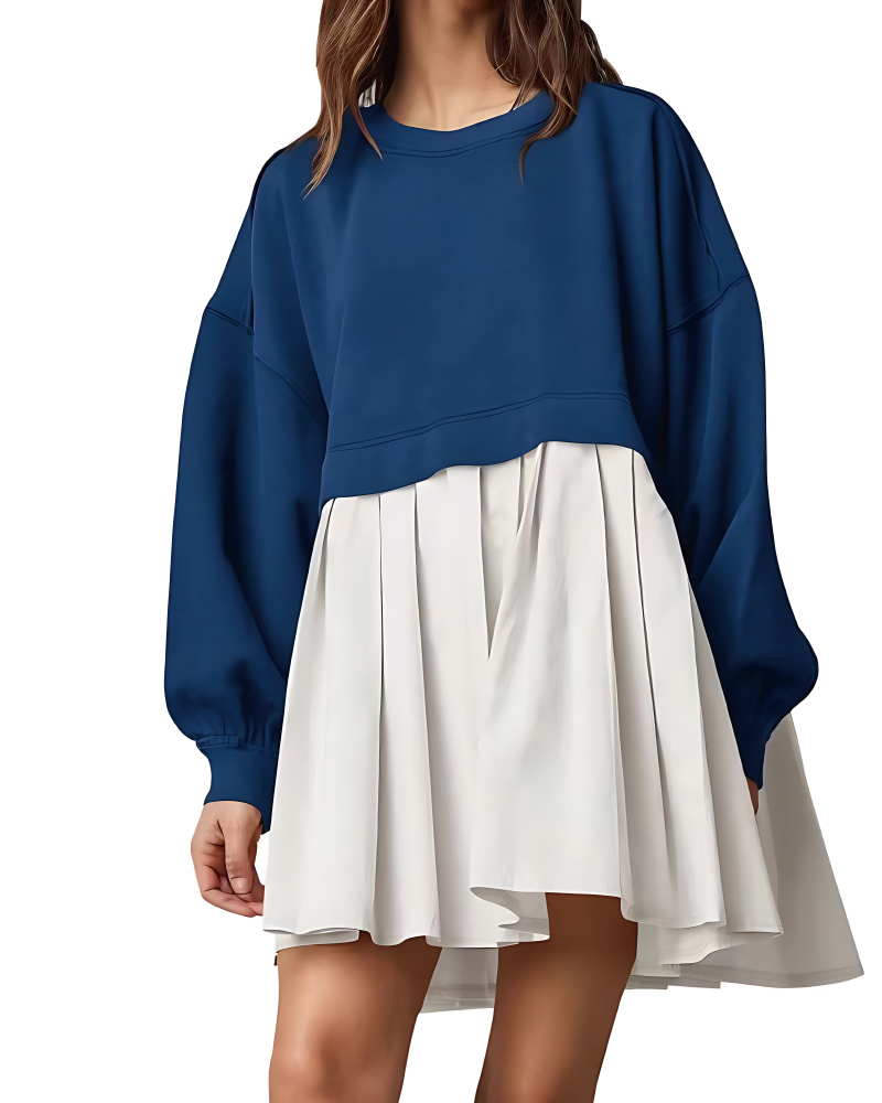 On My Way Mini Dress Denim-White