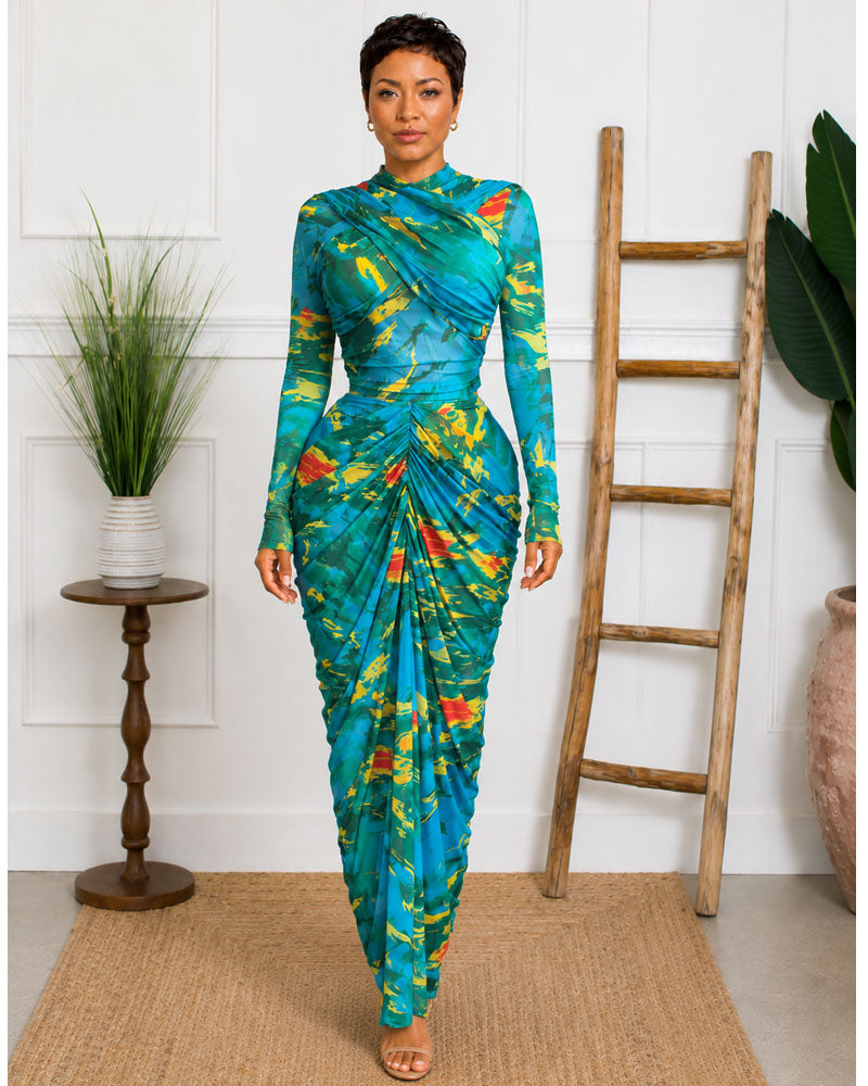 Draped Hour Maxi Skirt Set