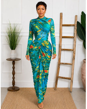 Draped Hour Maxi Skirt Set