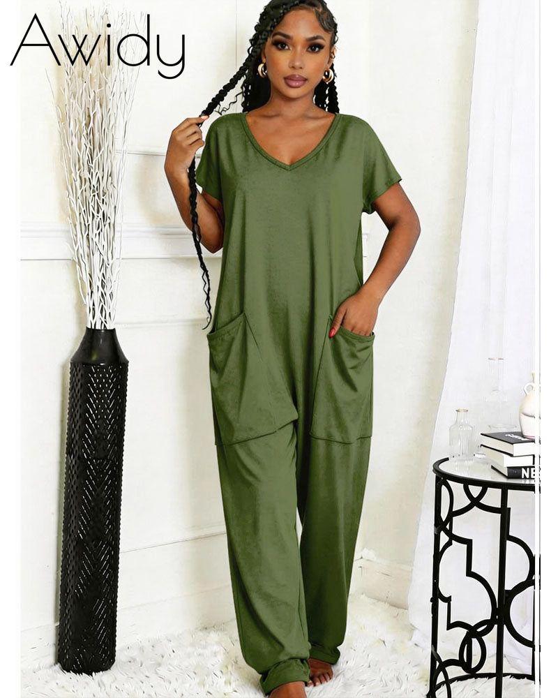 Drop Crotch Jumpsuit With Pockets