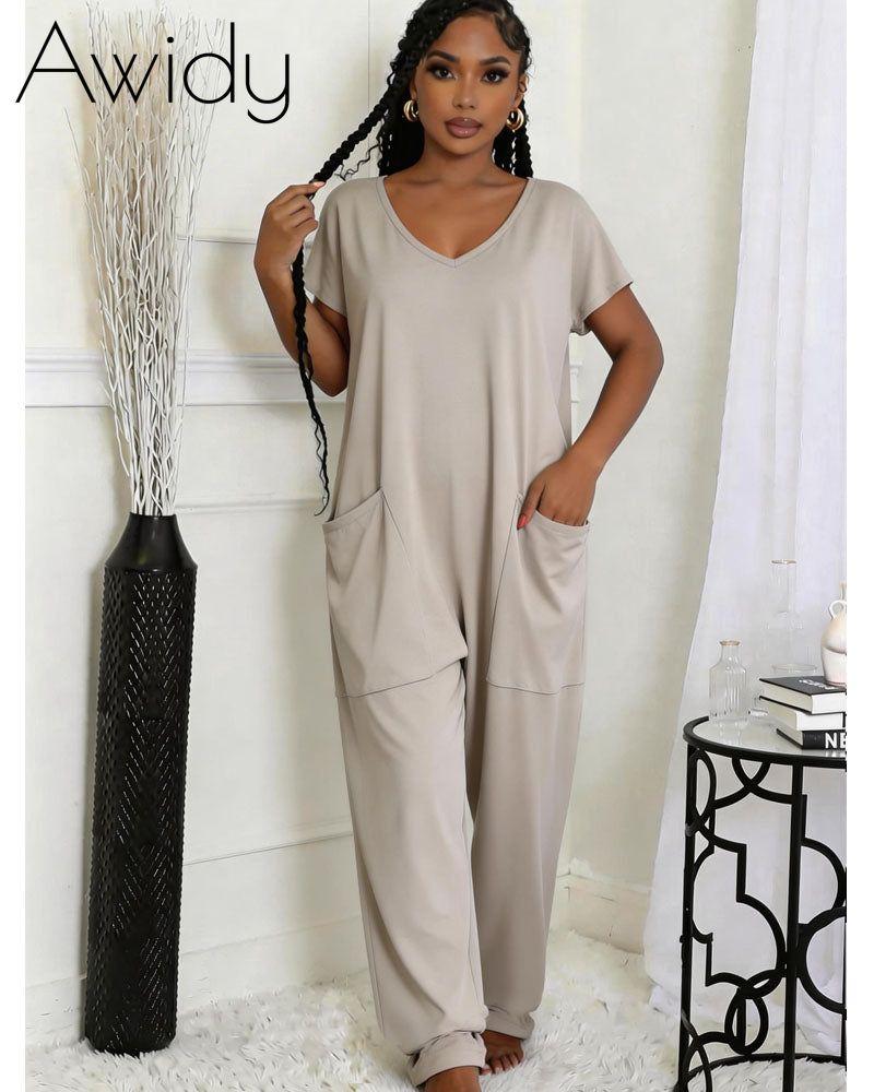 Drop Crotch Jumpsuit With Pockets