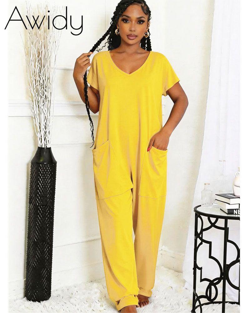 Drop Crotch Jumpsuit With Pockets