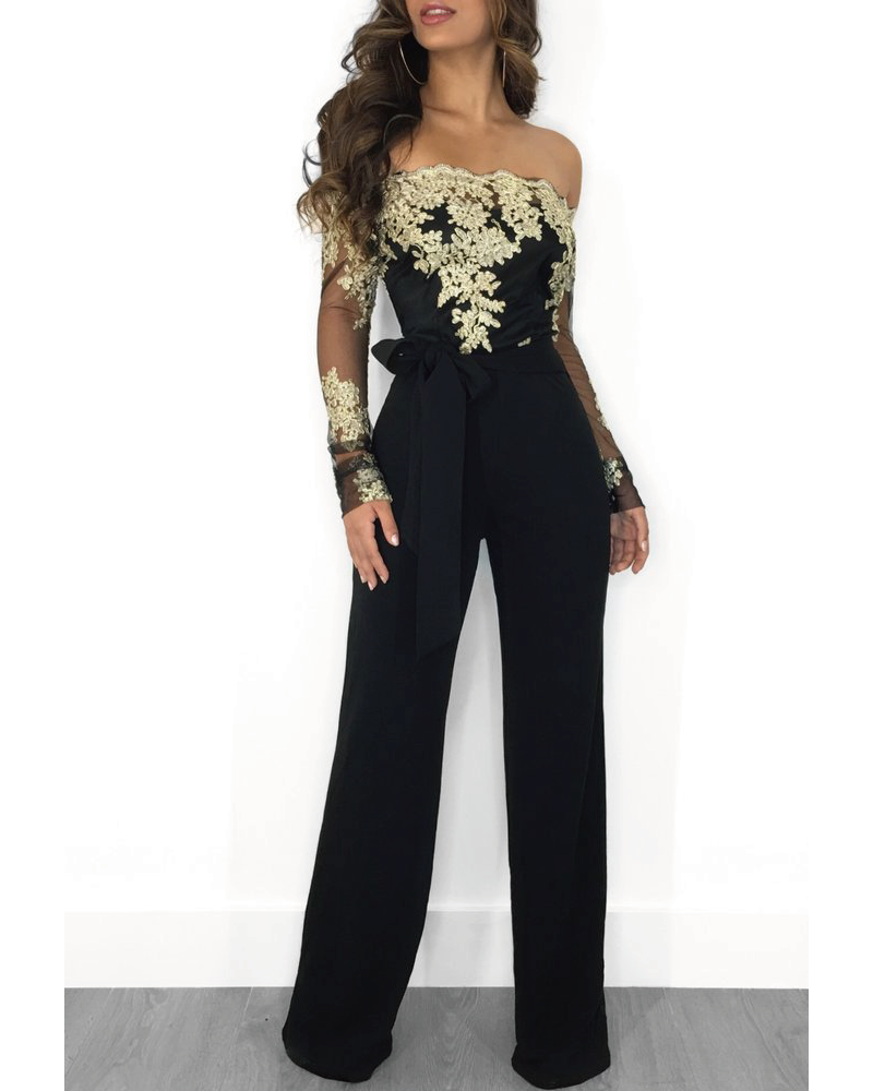 Elegant Lace Jumpsuit Elegant-Black-1
