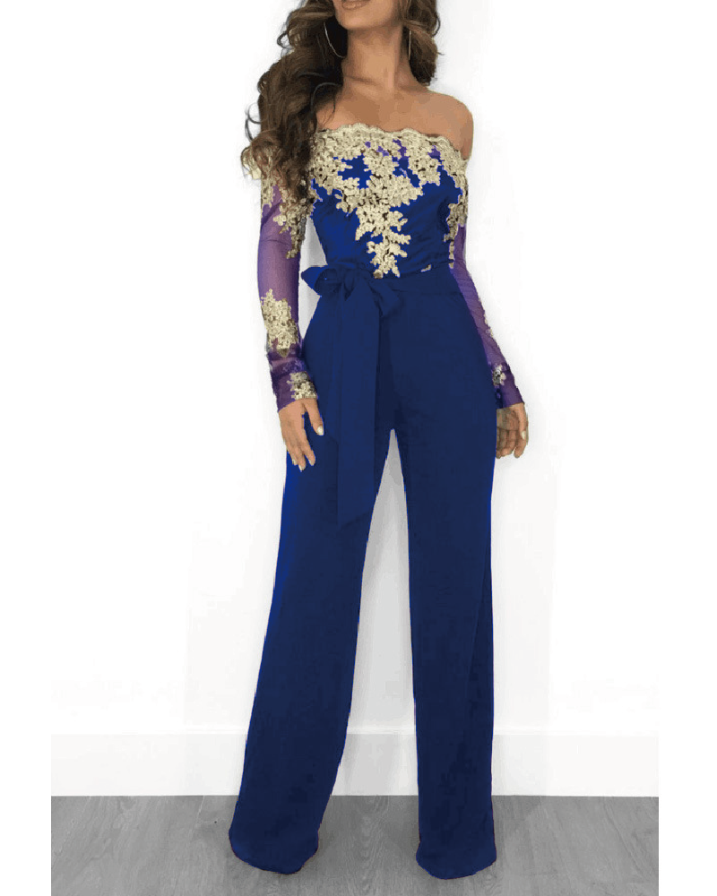 Elegant Lace Jumpsuit Elegant- Blue-1