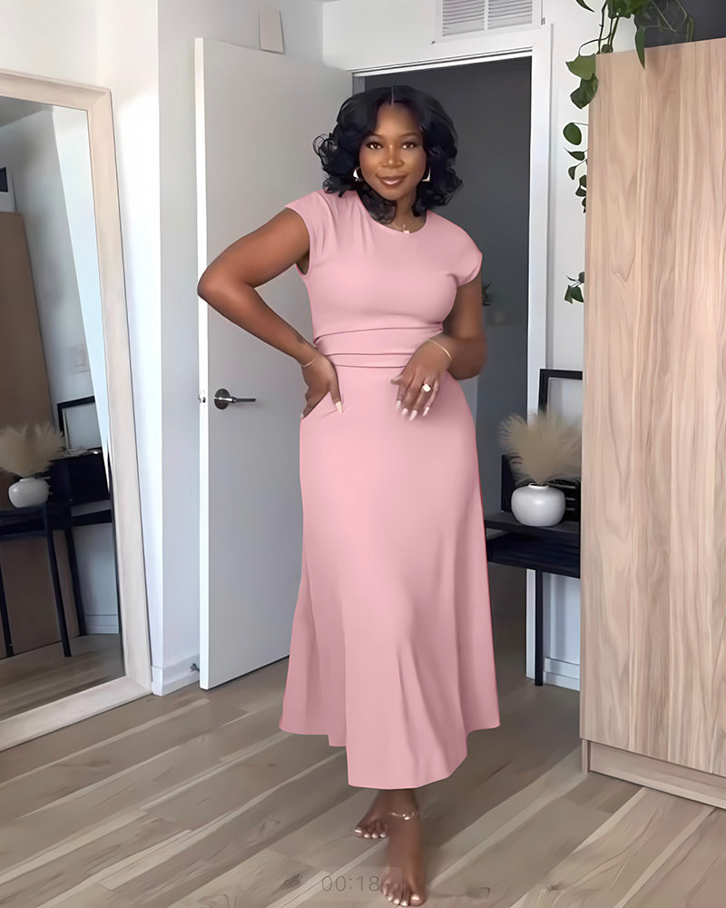 Elegant Affair Skirt Set Pink