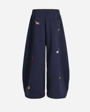 Embroidery Puppy Barrel Sweatpants