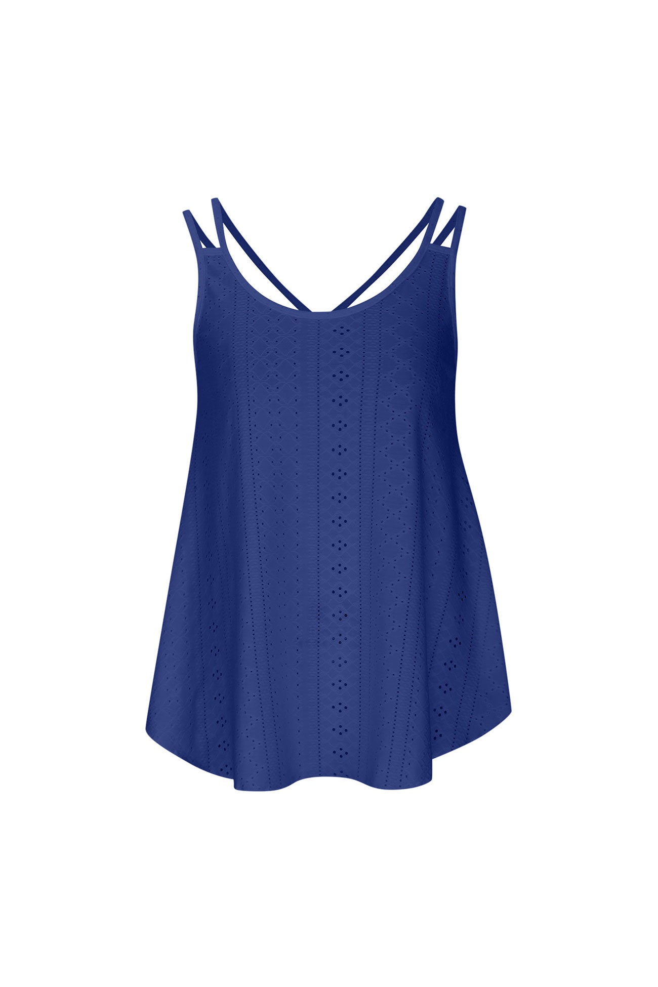 Eyelet Strappy Scoop-Neck Tank Top