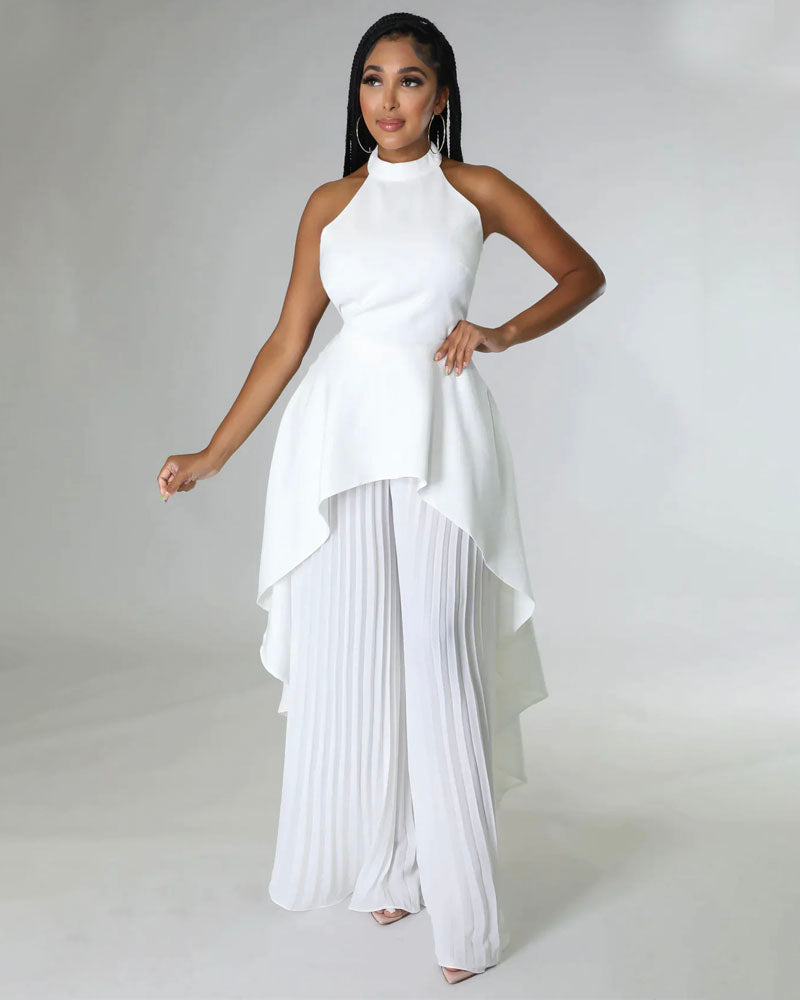 Faith Halter Pant Set White