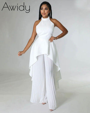Faith Halter Pant Set White